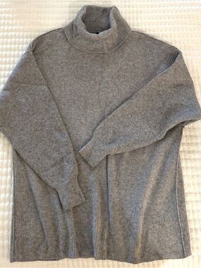 Free People Charcoal Ribbed Turtleneck Oversized Sweater Tunic Size Small